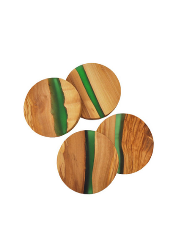 Coaster Green Resin Round - 4 - Image 2